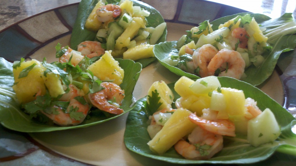 Pineapple Shrimp on Bok Choy Pineapple Shrimp on Bok Choy